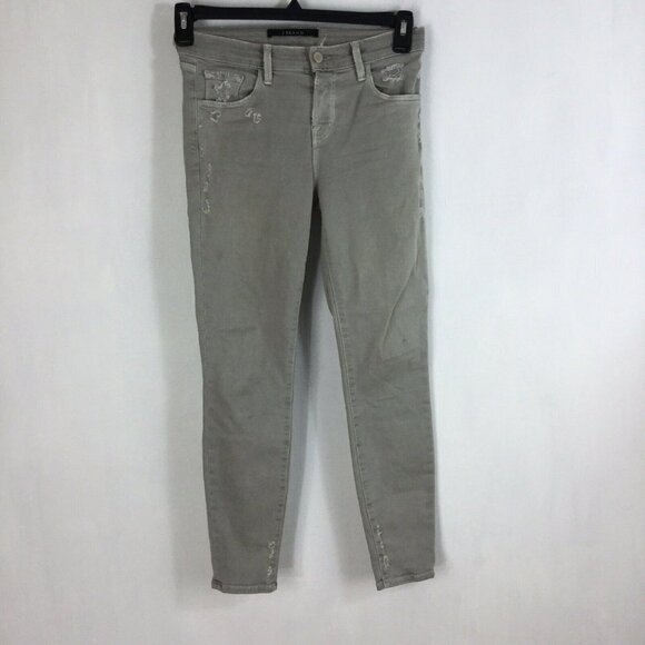 J Brand Distressed Mid Rise Skinny Capri Jeans - Picture 1 of 8